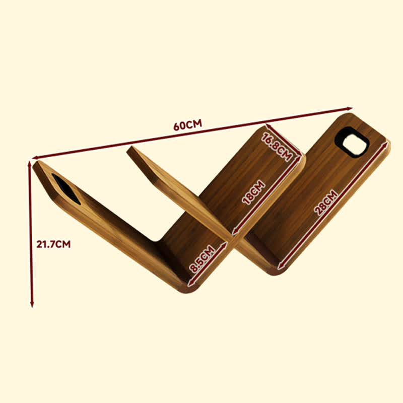 W-Shaped Wooden Desktop Book Rack