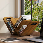 W-Shaped Wooden Desktop Book Rack - image 5