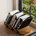 Acrylic Slanted Desktop Bookshelf Organizer - Walnut - Black tea - image 0