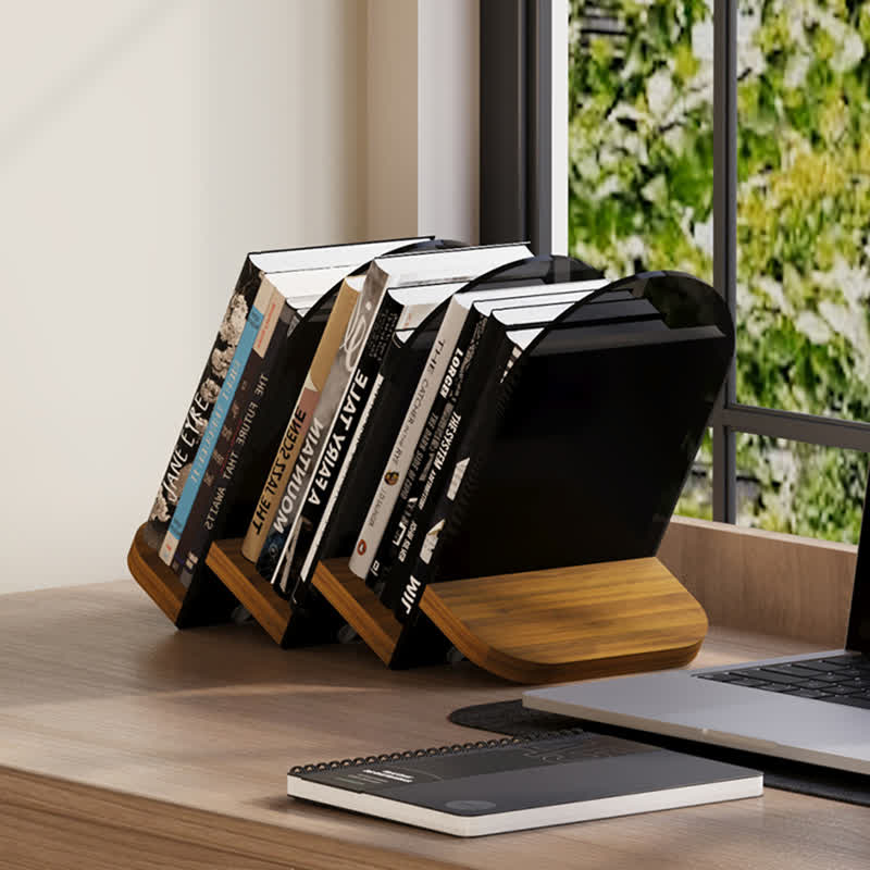 Acrylic Slanted Desktop Bookshelf Organizer