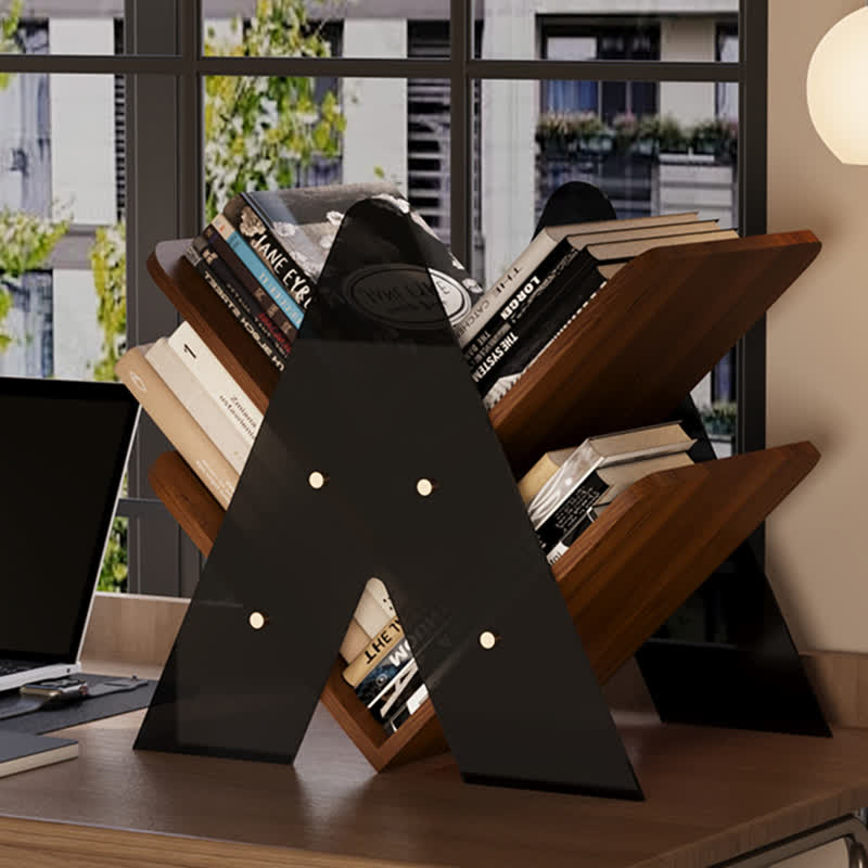 Modern Two-Tier Acrylic Desktop Bookshelf