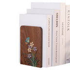 Vintage Floral Solid Wood Desktop Bookends - image 1