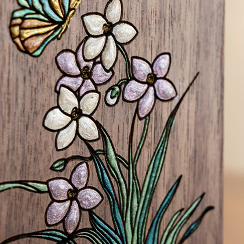 Vintage Floral Solid Wood Desktop Bookends - image 6