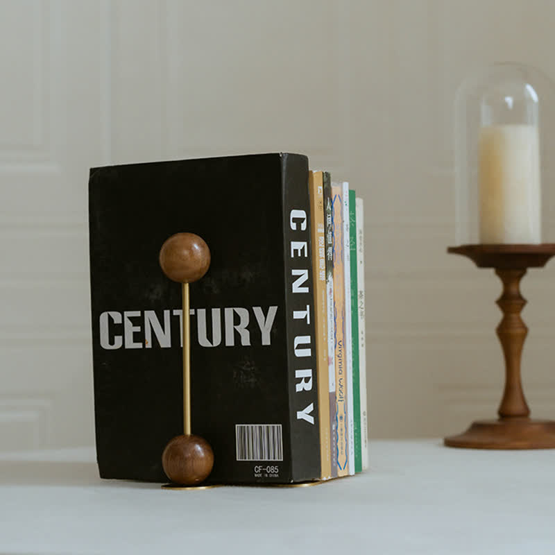 Vintage Metal Wood Decorative Bookends