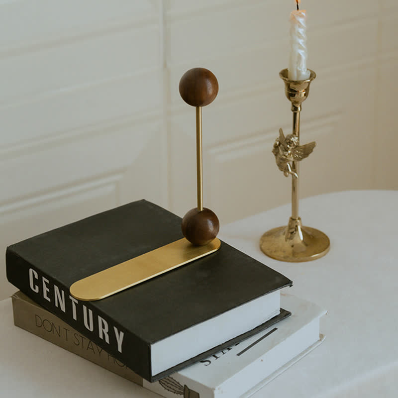 Vintage Metal Wood Decorative Bookends
