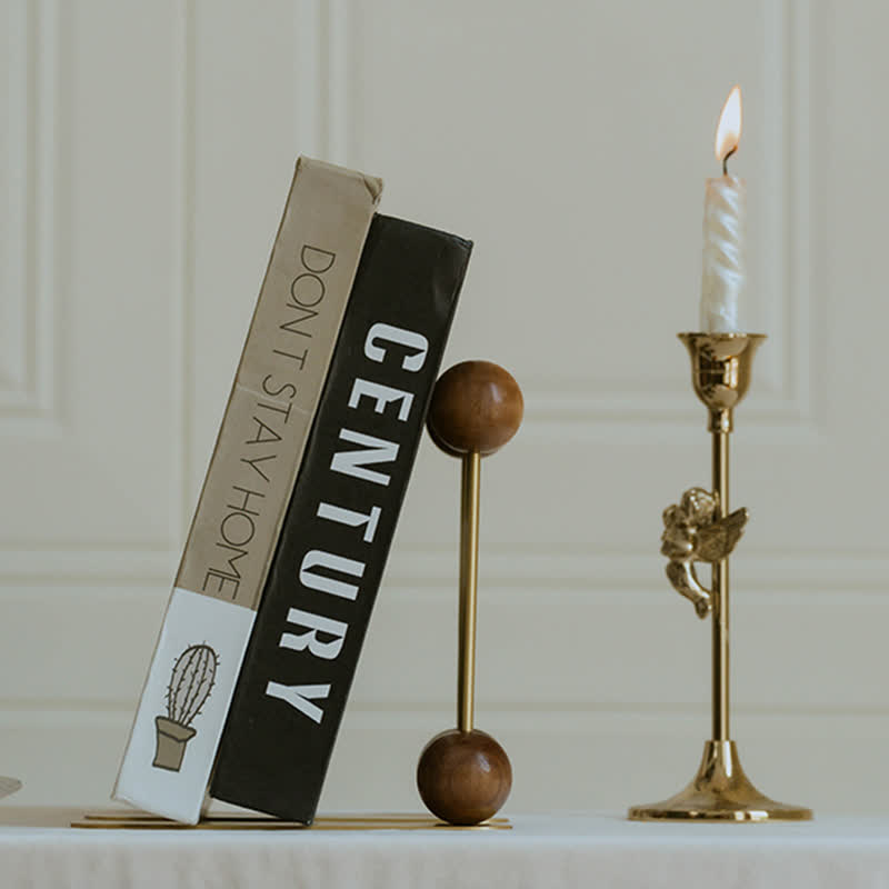 Vintage Metal Wood Decorative Bookends - image 3