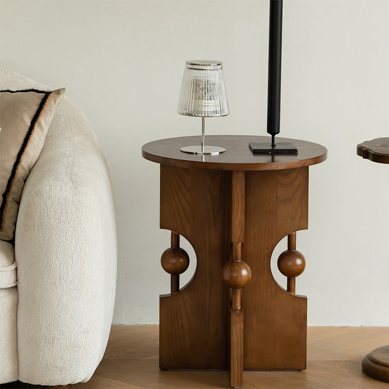 Mid-century Round Ball Side Table - W17.72" X D17.72'' X H21.85'' H - image 0