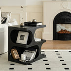 Geometric Arch-shaped Wooden Side Table - Black - image 9