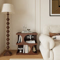 Geometric Arch-shaped Wooden Side Table - Walnut - image 0