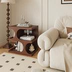 Geometric Arch-shaped Wooden Side Table - image 3