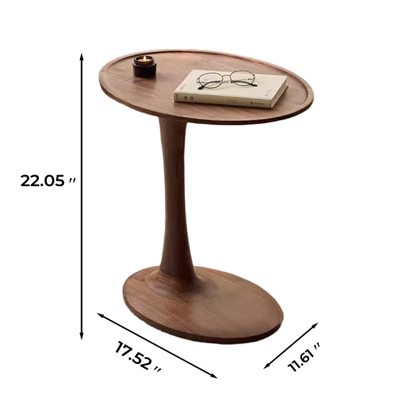Oval Shaped Wooden Side Table - image 9