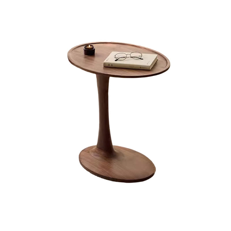 Oval Shaped Wooden Side Table - image 1