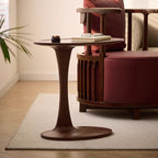 Oval Shaped Wooden Side Table - image 4
