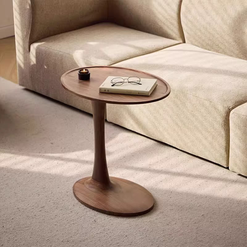 Oval Shaped Wooden Side Table - W17.52" X D11.61'' X H22.05'' - image 0
