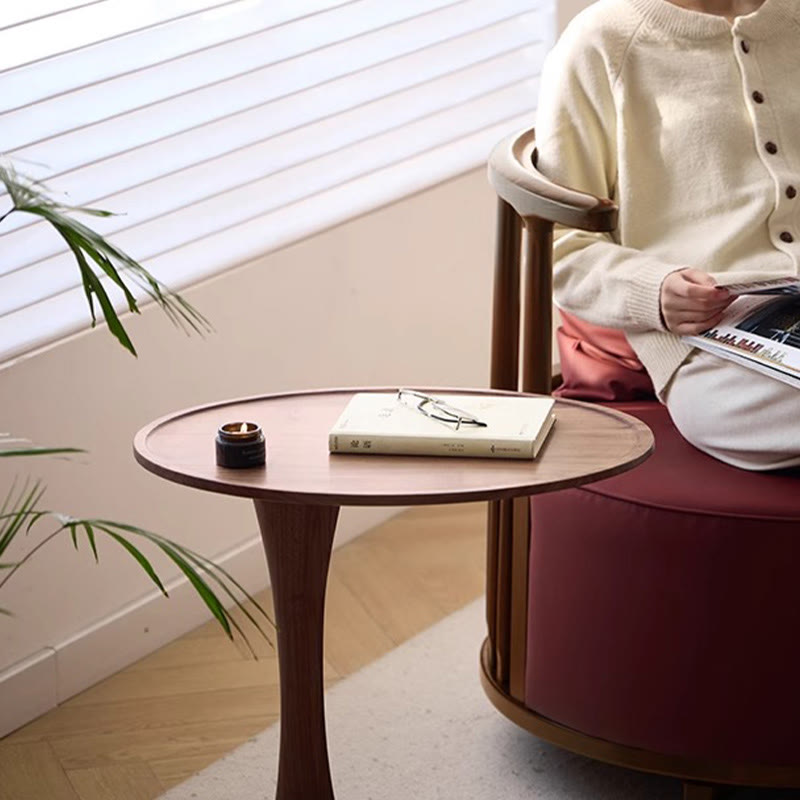 Oval Shaped Wooden Side Table - image 5