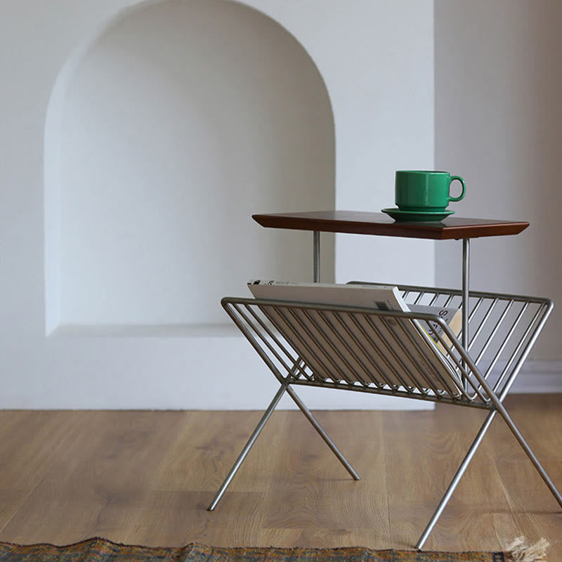 Retro Stainless Steel Side Table - image 4