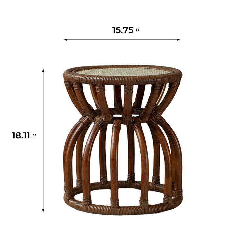  Waist Drum-shaped Rattan Side Table - image 7