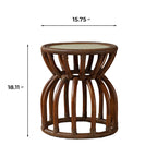  Waist Drum-shaped Rattan Side Table - image 7