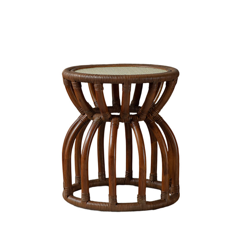  Waist Drum-shaped Rattan Side Table - image 1