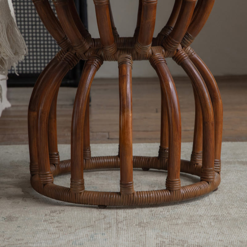  Waist Drum-shaped Rattan Side Table - image 7