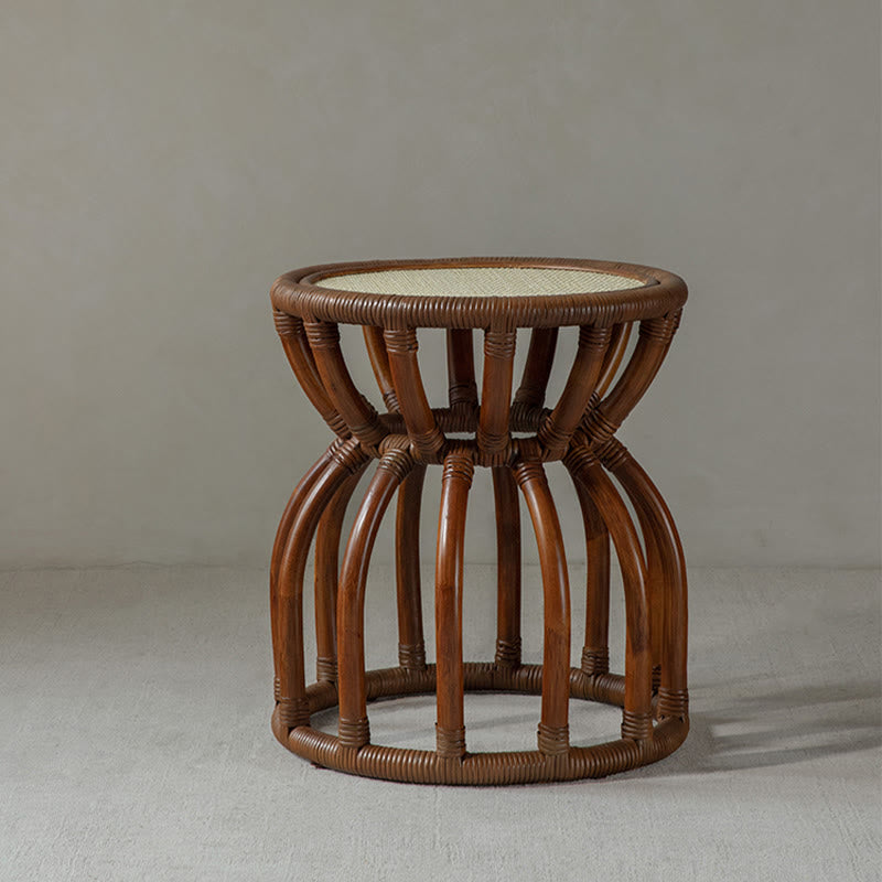  Waist Drum-shaped Rattan Side Table - image 5