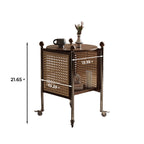 Mobile Round Rattan Side Table - image 11