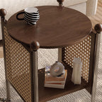 Mobile Round Rattan Side Table - image 7