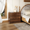 Large-sized Nightstand With Rounded-corner  - Walnut - image 1