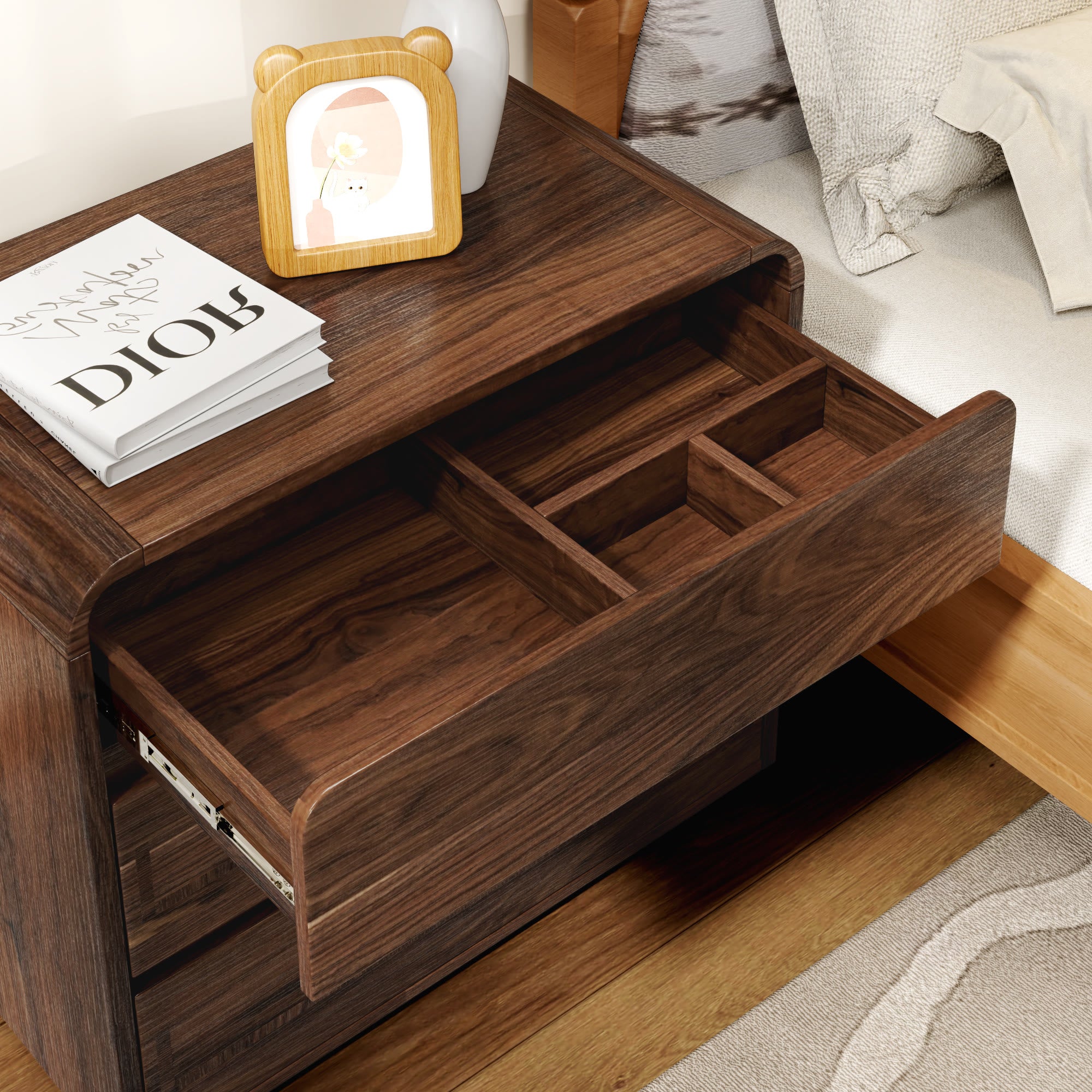 Large-sized Nightstand With Rounded-corner  - image 9