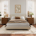 Striped Pattern Wood Nightstand Two-piece Set - Walnut - image 1