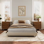Striped Pattern Wood Nightstand Two-piece Set - Walnut - image 1