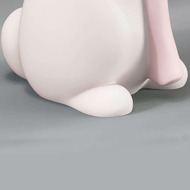 Creamy White Resin Carved Rabbit Side Table - image 7