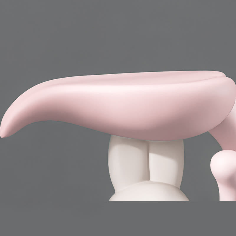 Creamy White Resin Carved Rabbit Side Table - image 5