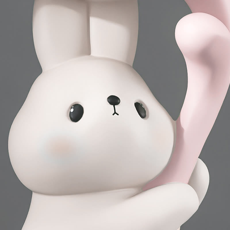 Creamy White Resin Carved Rabbit Side Table - image 6