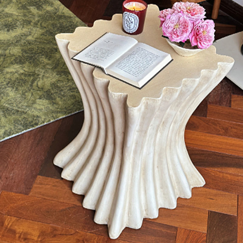 Roman Column Square Antique Finish Side Table - image 8
