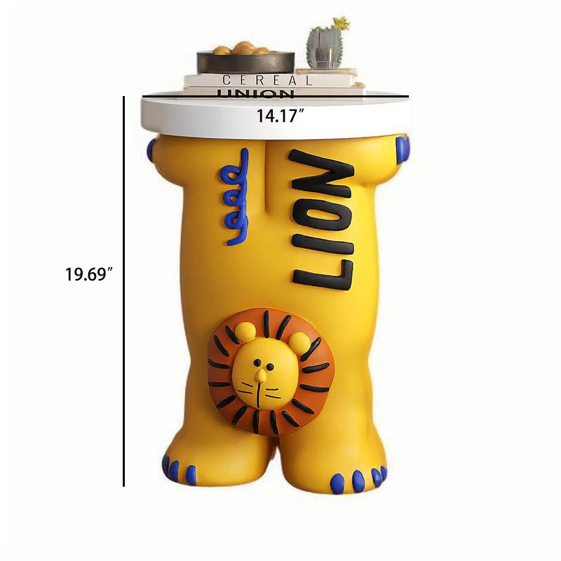 Yellow Lion Base Side Table - image 7