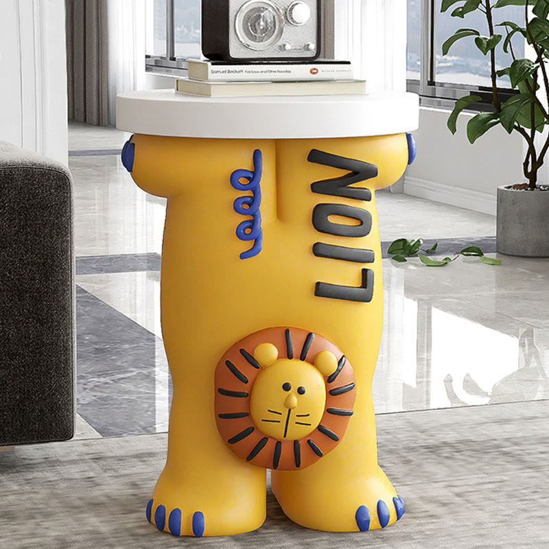 Yellow Lion Base Side Table - image 3