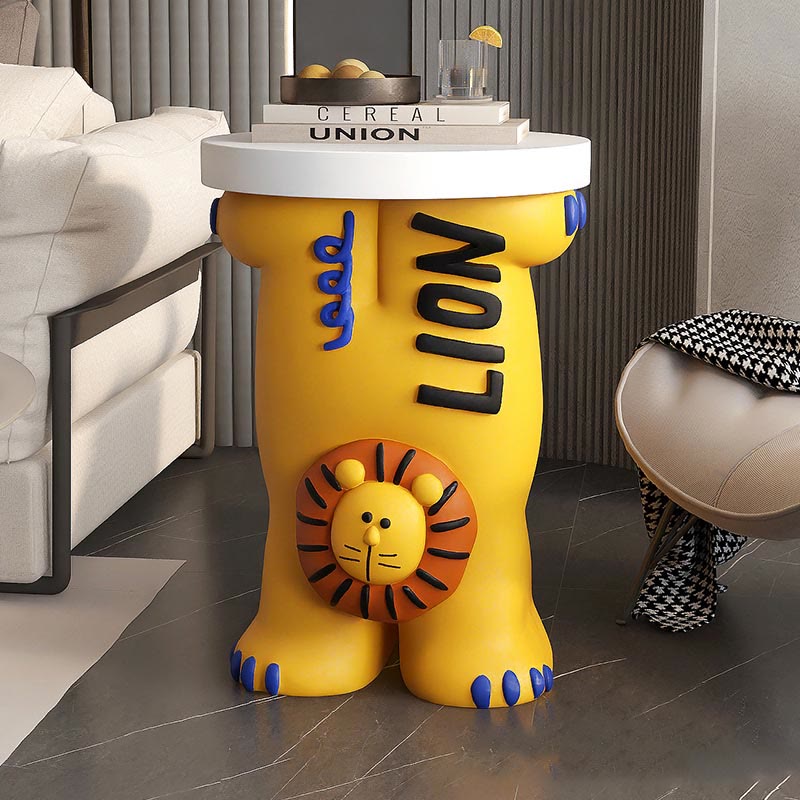 Yellow Lion Base Side Table - image 4