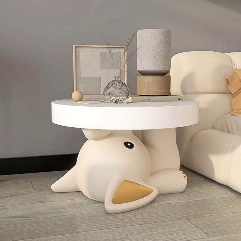 Round Top Side Table With Elephant Base - image 6