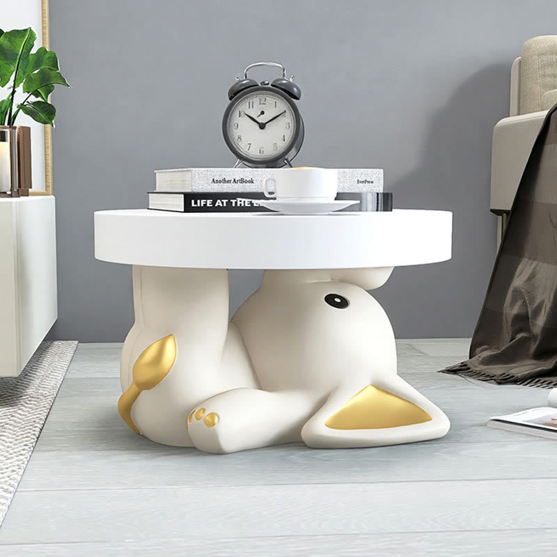 Round Top Side Table With Elephant Base - image 2