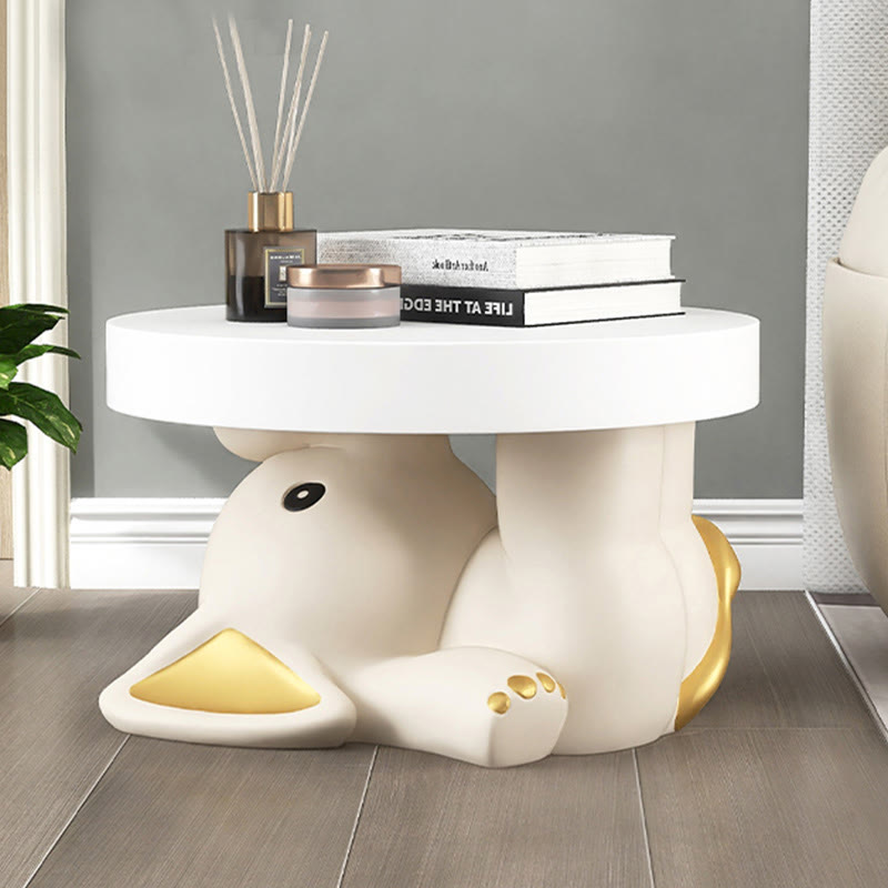Round Top Side Table With Elephant Base - image 3