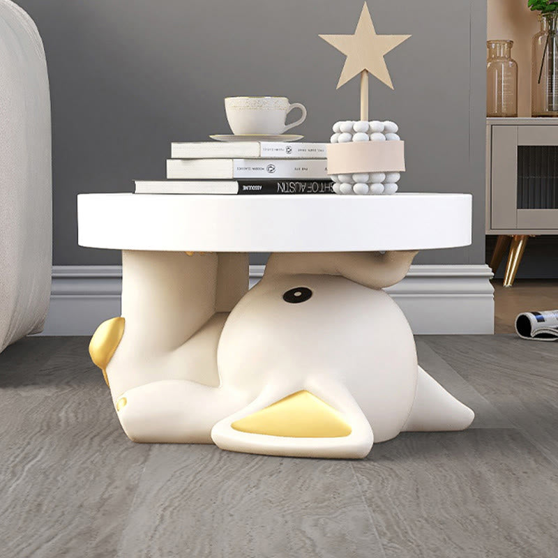 Round Top Side Table With Elephant Base - image 5