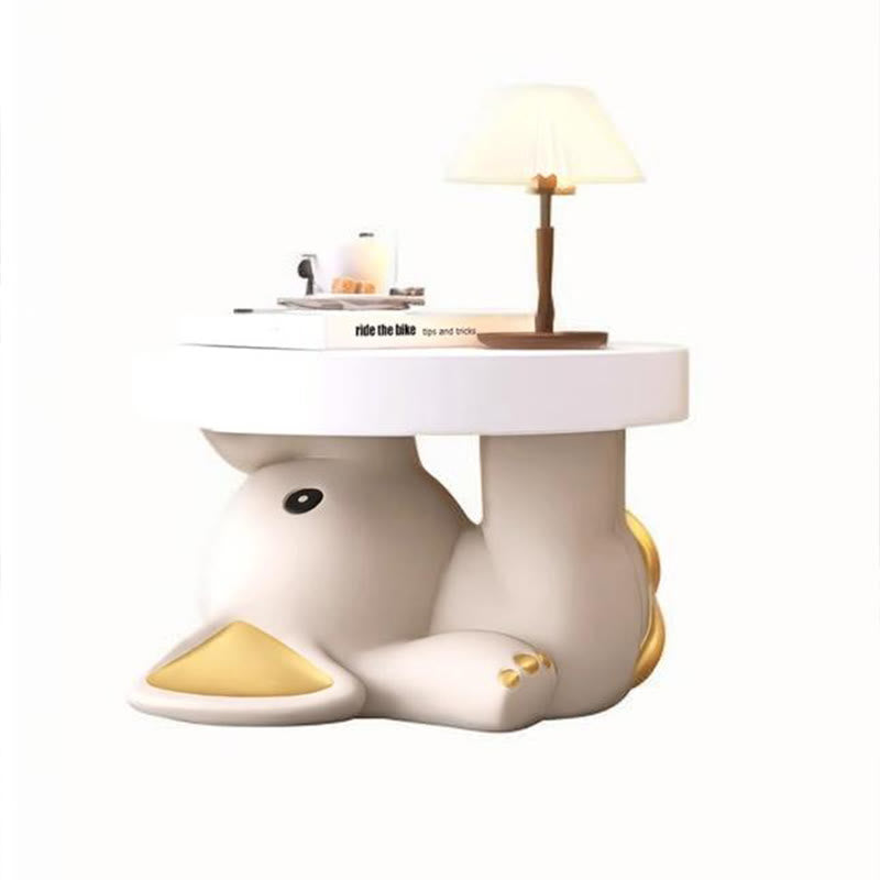 Round Top Side Table With Elephant Base - image 1