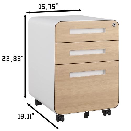 3 Drawer Metal Mobile File Cabinet - image 9
