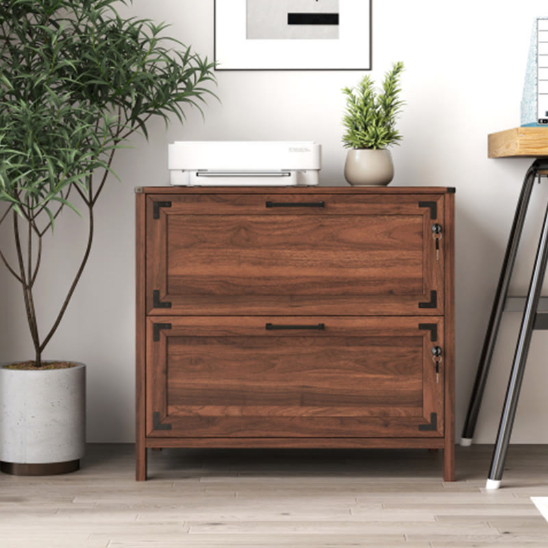 Farmhouse File Cabinet With Two Drawers - Walnut - image 0
