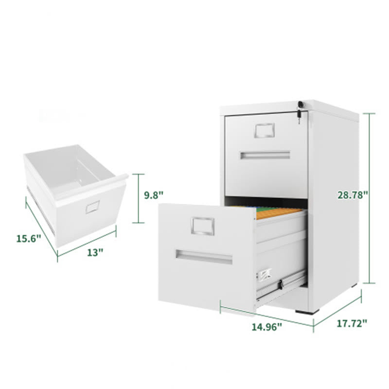 Two Drawers File Cabinet With Lock - image 9