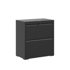Black Lateral File Cabinet With Two Drawers - image 1