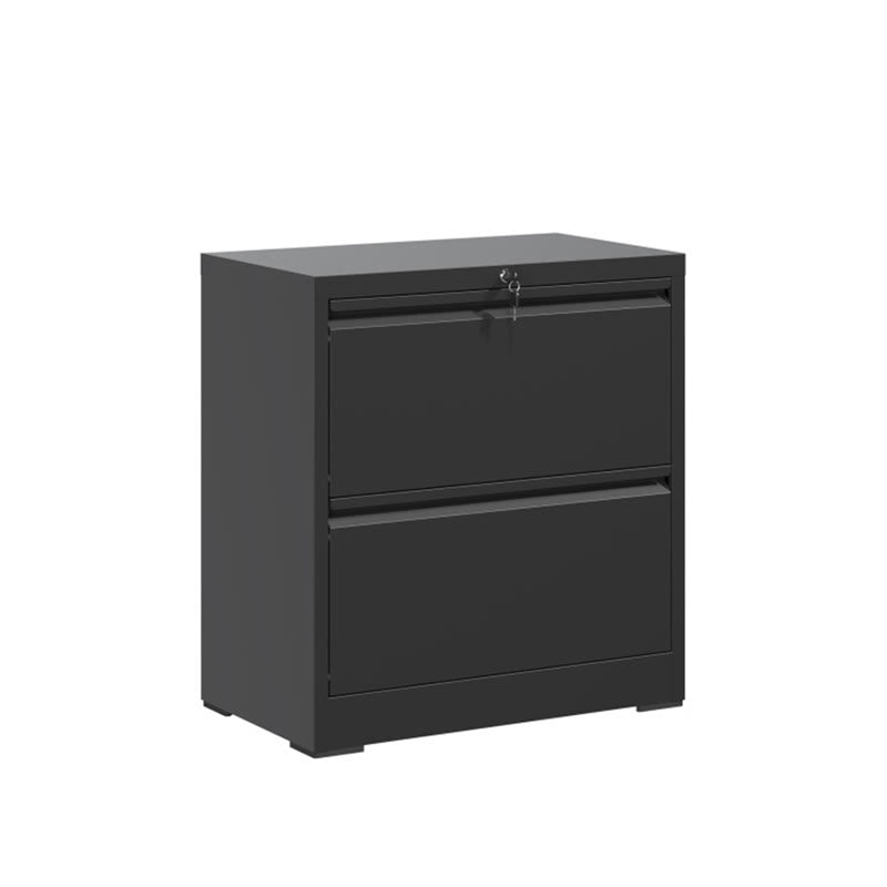 Black Lateral File Cabinet With Two Drawers - image 1