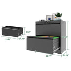 Black Lateral File Cabinet With Two Drawers - image 7