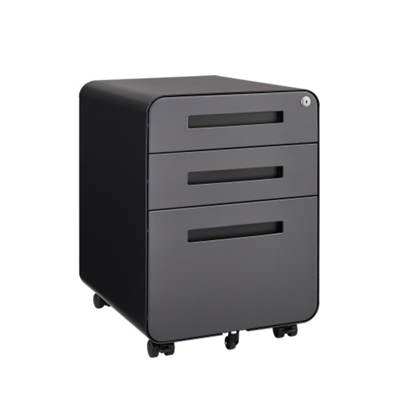 Round Corner Three Drawers Mobile File Cabinet - image 1
